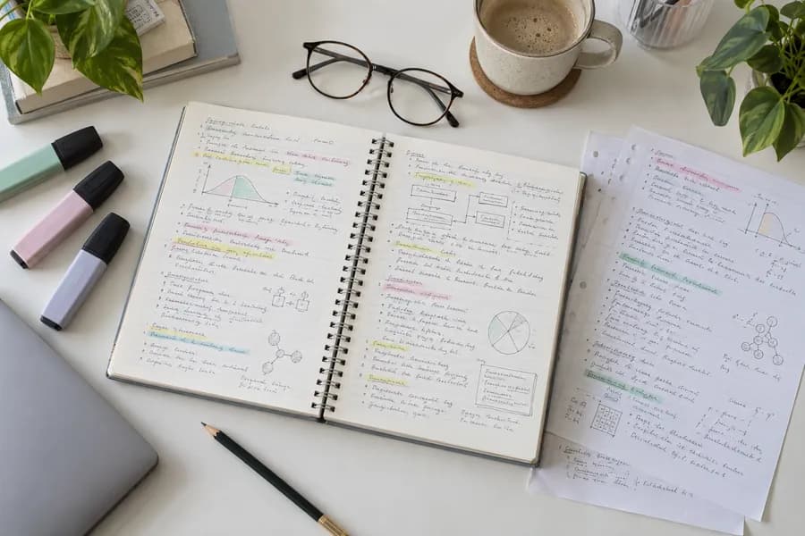 Pages de cahier manuscrites prêtes à être réunies en un PDF