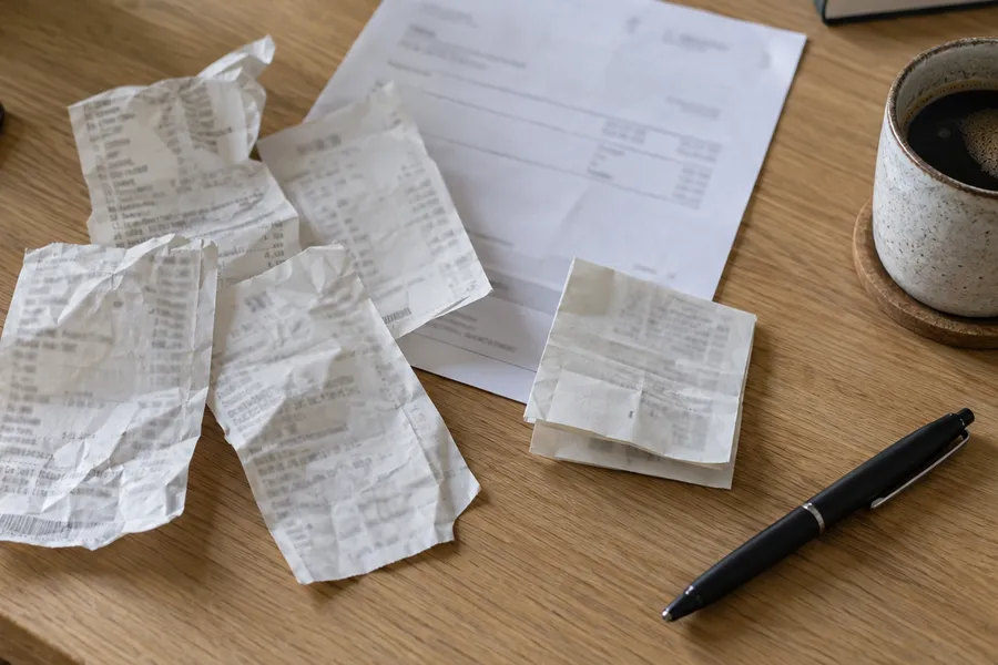 Tickets de caisse et facture prêts à être fusionnés en un PDF