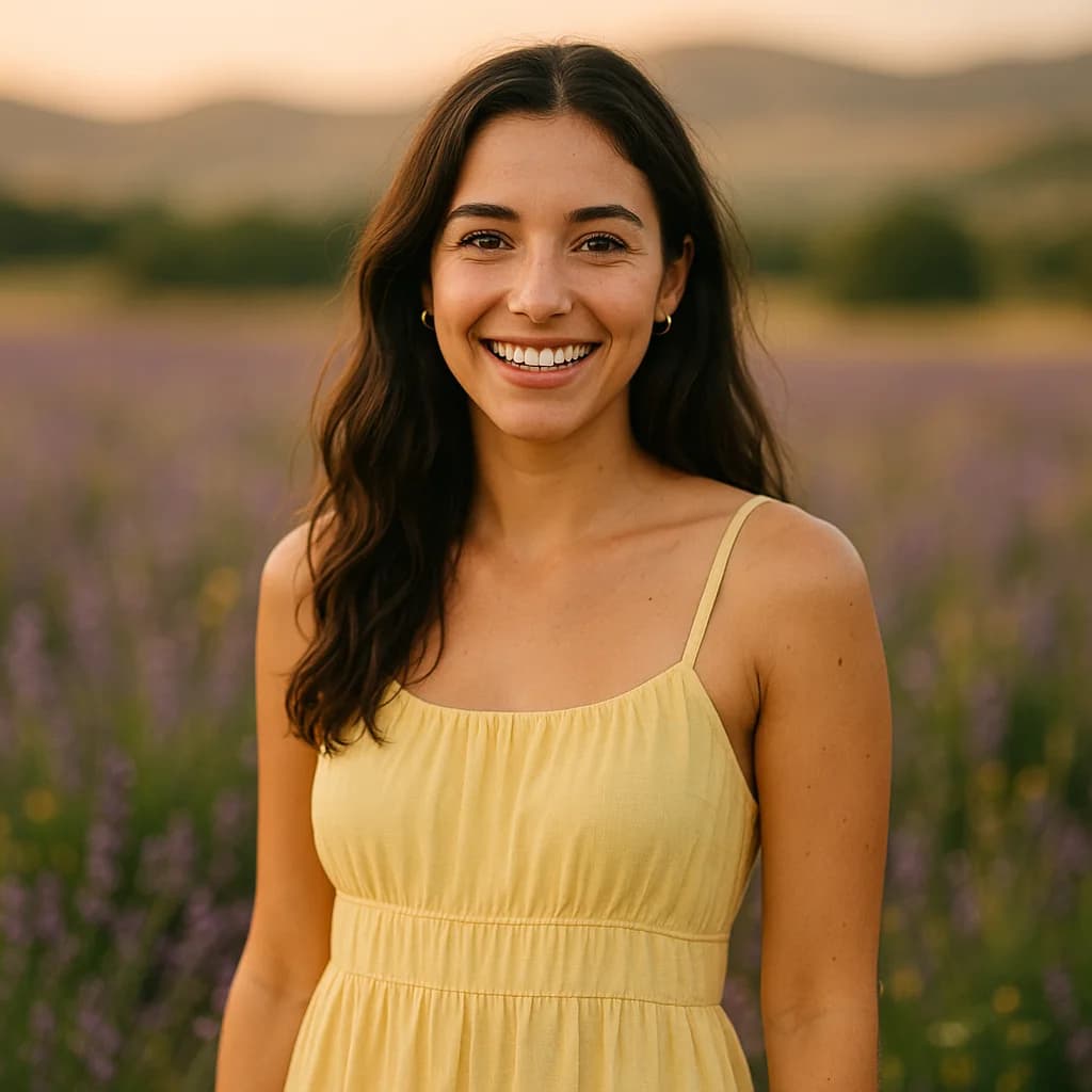 Photo of a smiling young woman resized for an Instagram post, a story and a YouTube thumbnail