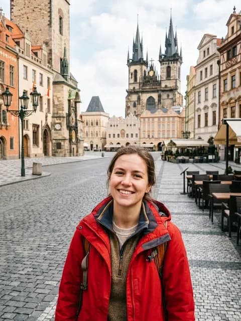 Foto vor und nach der Bearbeitung „Personen entfernen“: Nur die Hauptperson steht noch auf der Straße